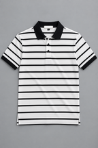 Black Stripes Black Collar Polo