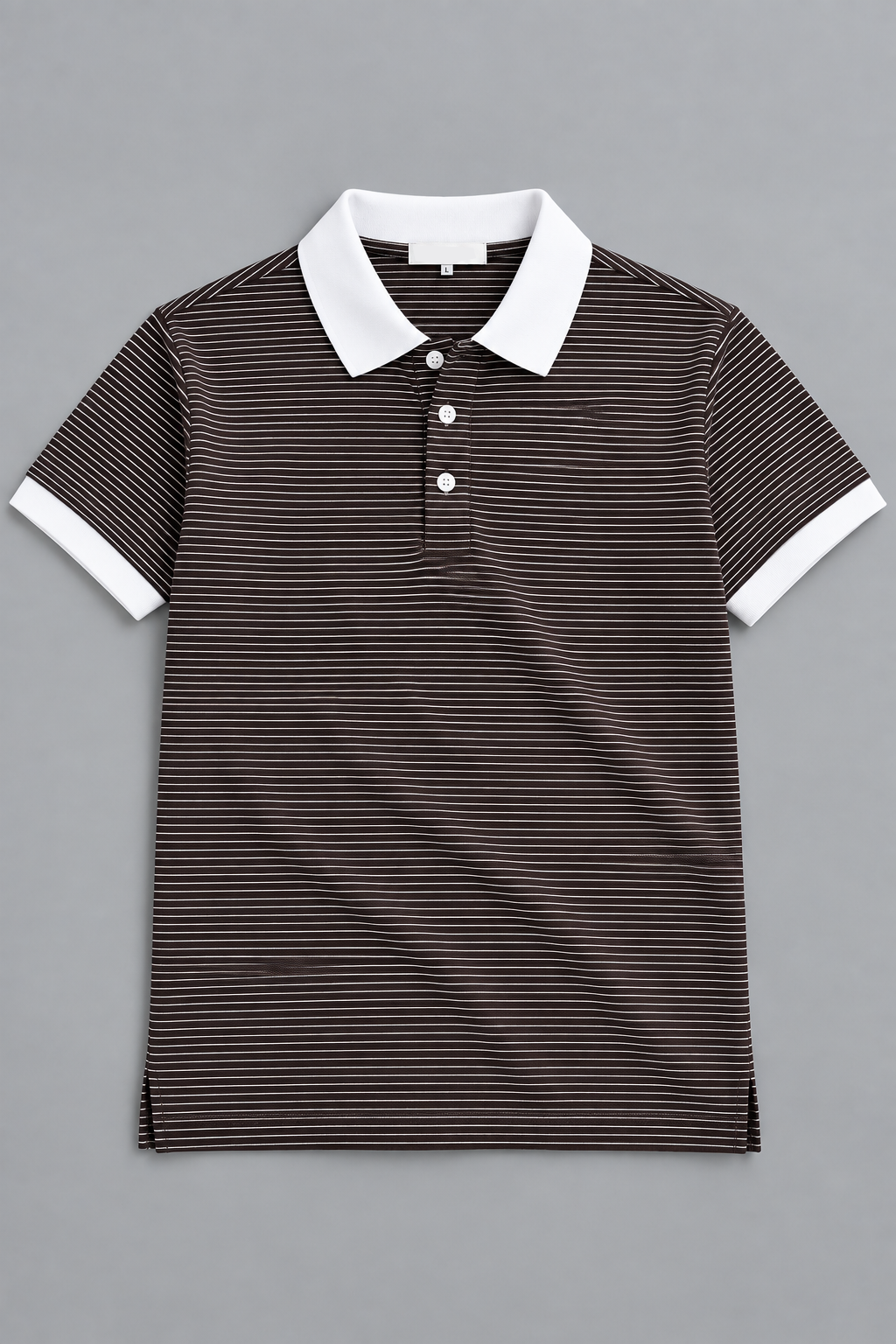 Brown With White Collar Polo