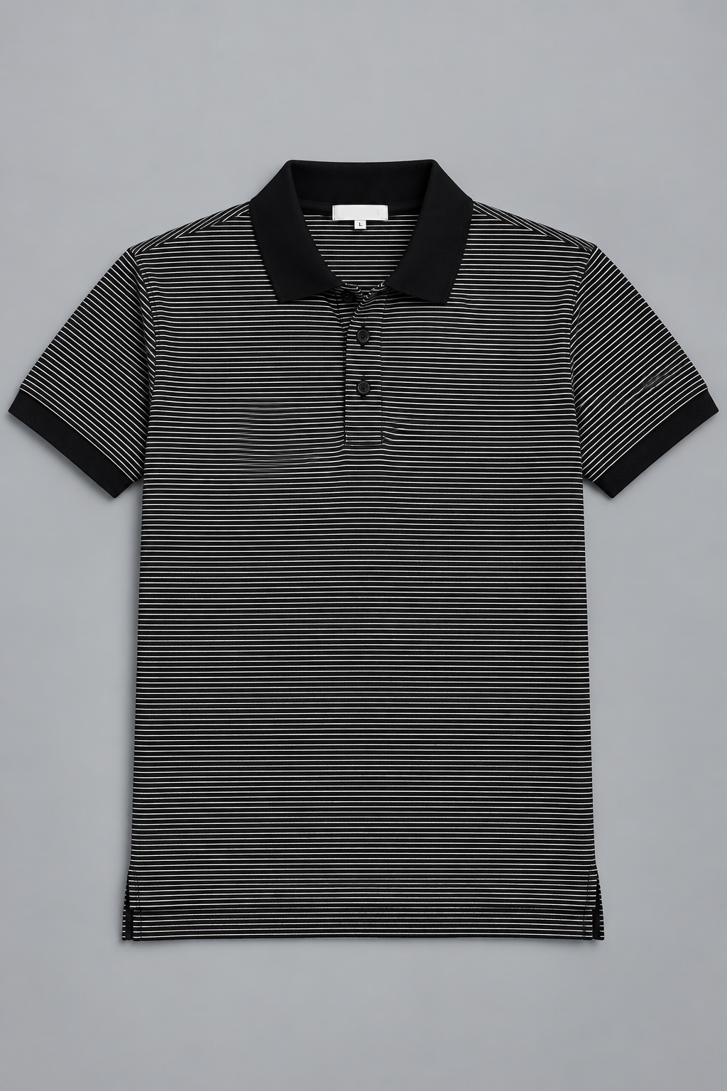 Black With White Stripes Polo Secondary image