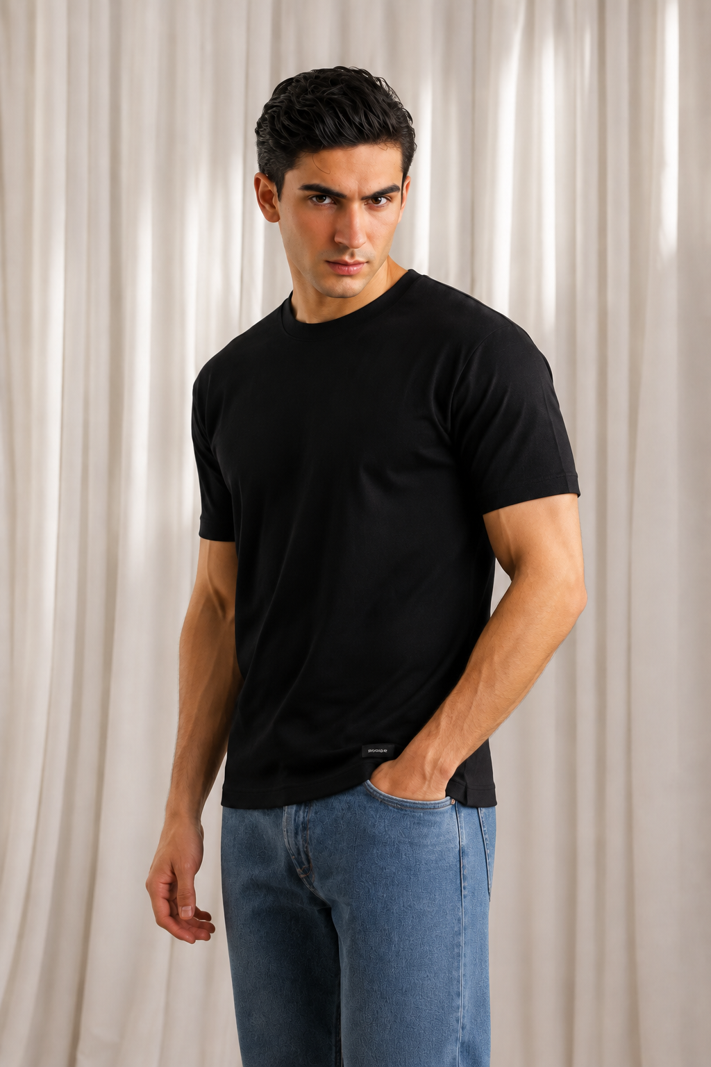 Black T-Shirt Plain For Men
