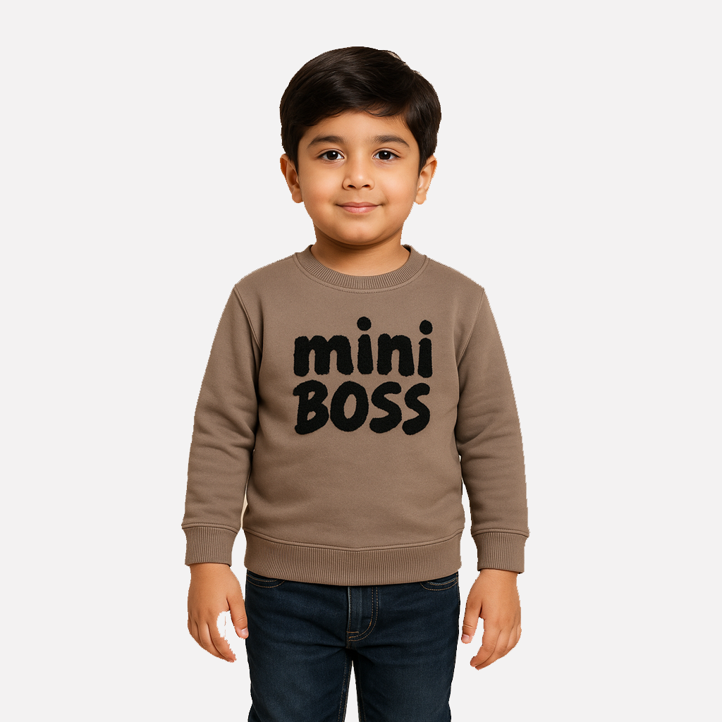 Dark Grey Mini Boss Terry Fabric Sweatshirt