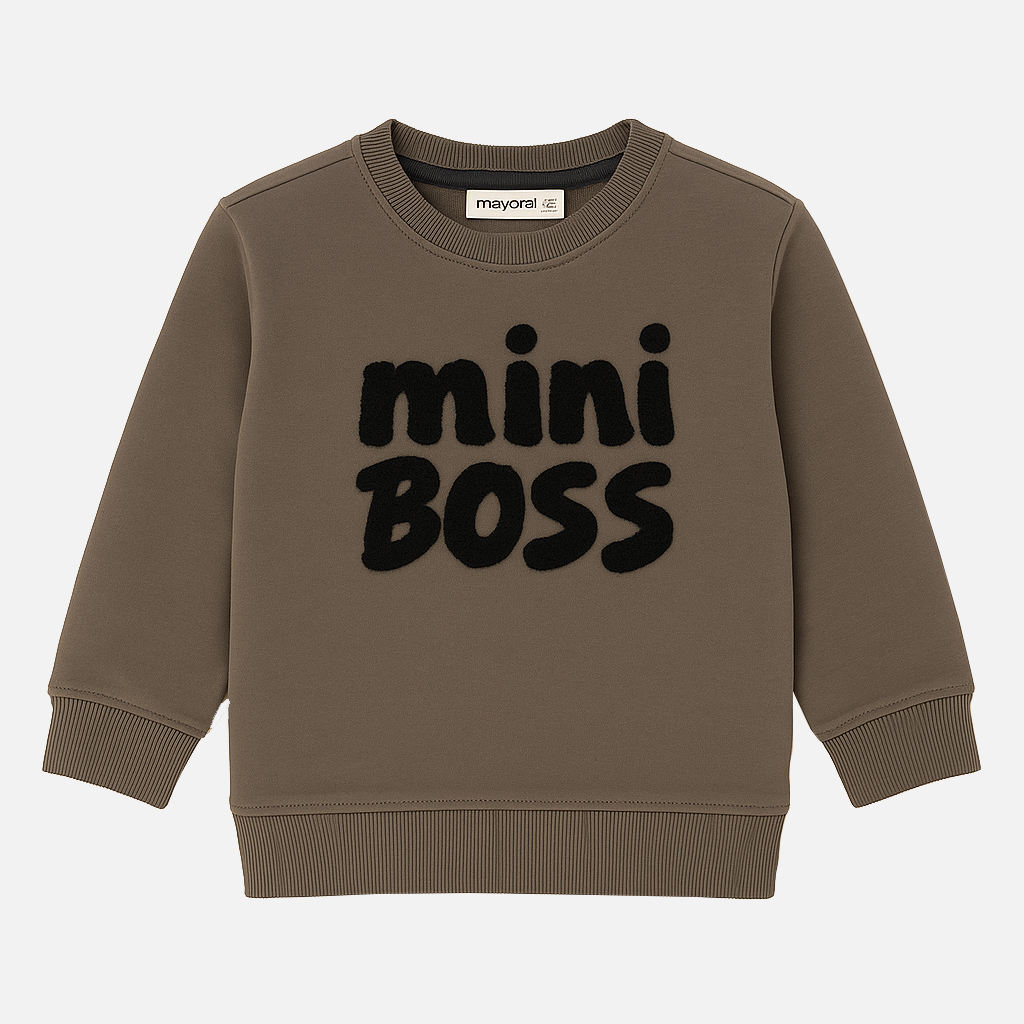 Dark Grey Mini Boss Terry Fabric Sweatshirt