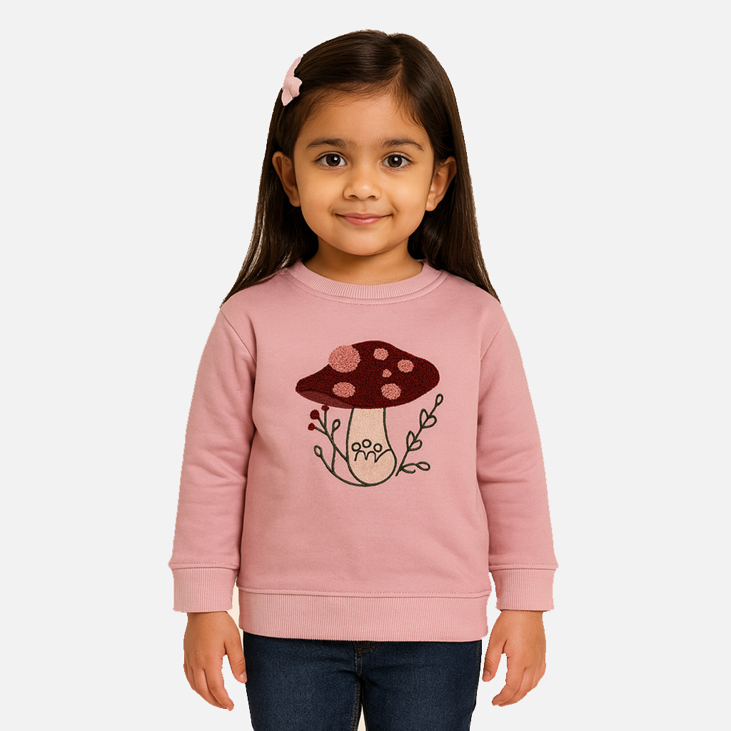 Pink Mashroom Terry Fabric Sweatshirt Main image