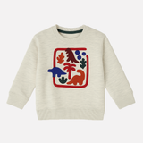 Ash White Dino Terry Fabric Sweatshirt