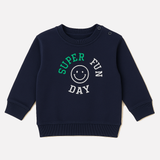 Navy Super Fun Day Fleece Fabric Sweatshirt