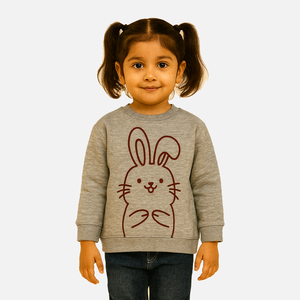 Hazel Grey Rabbit Fleece Fabric Sweatshirt Main image