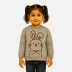 Hazel Grey Rabbit Fleece Fabric Sweatshirt
