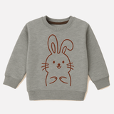 Hazel Grey Rabbit Fleece Fabric Sweatshirt