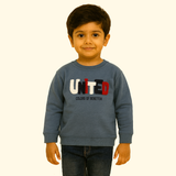 BLUE UNITED EMBROIDERED FLEECE FABRIC SWEATSHIRT