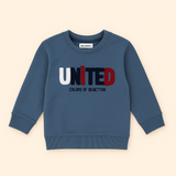 BLUE UNITED EMBROIDERED FLEECE FABRIC SWEATSHIRT