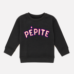 Dull Black Pepite Terry Fabric Sweatshirt