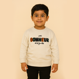 CREAM BONHEUR EMBROIDERED TERRY FABRIC SWEATSHIRT