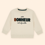 CREAM BONHEUR EMBROIDERED TERRY FABRIC SWEATSHIRT