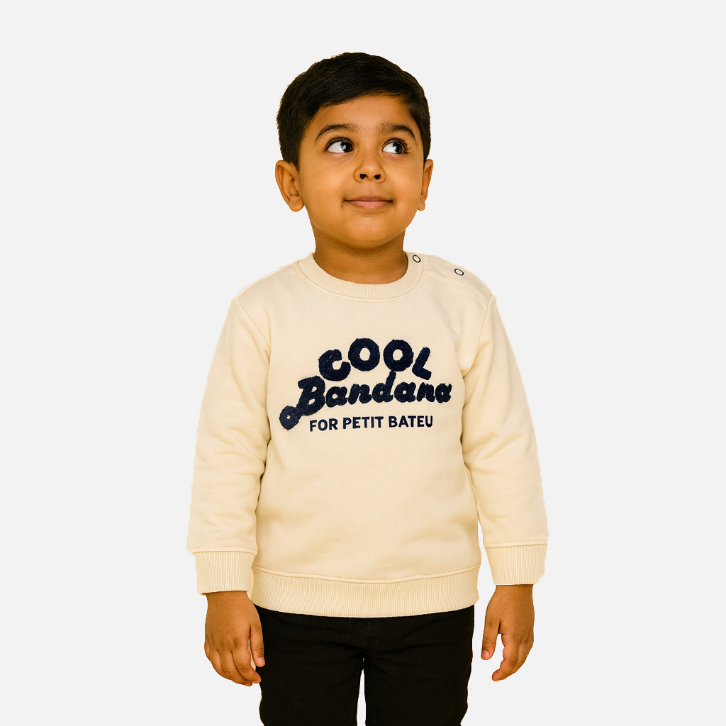 Cream Cool Terry Fabric Sweatshirt Main image