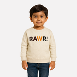 Cream Rawr Fleece Fabric Sweatshirt