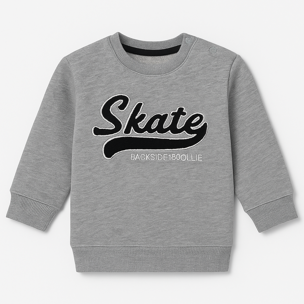 Hazel Grey Skate Terry Fabric Sweatshirt