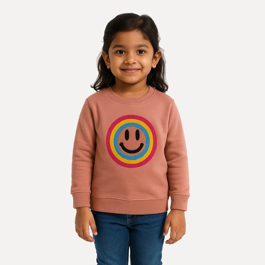 Peach Smile Fleece Fabric Sweatshirt Main image