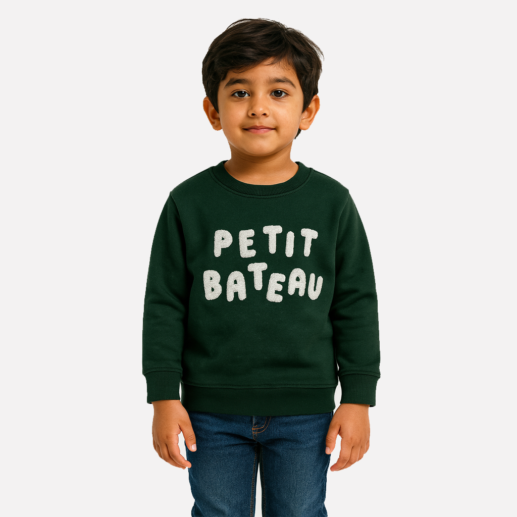 Green Petit Terry Fabric Sweatshirt Main image