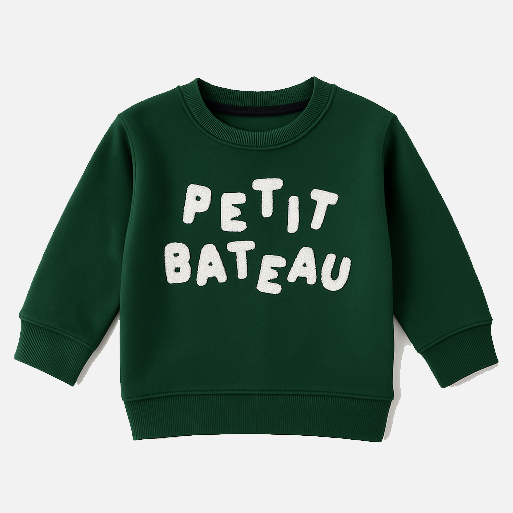 Green Petit Terry Fabric Sweatshirt