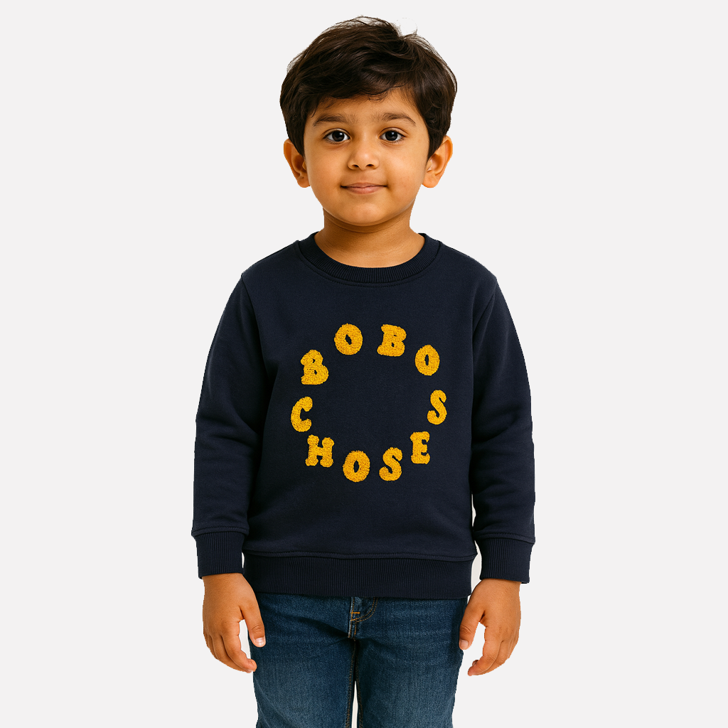 Navy Choose Terry Fabric Sweatshirt Main image