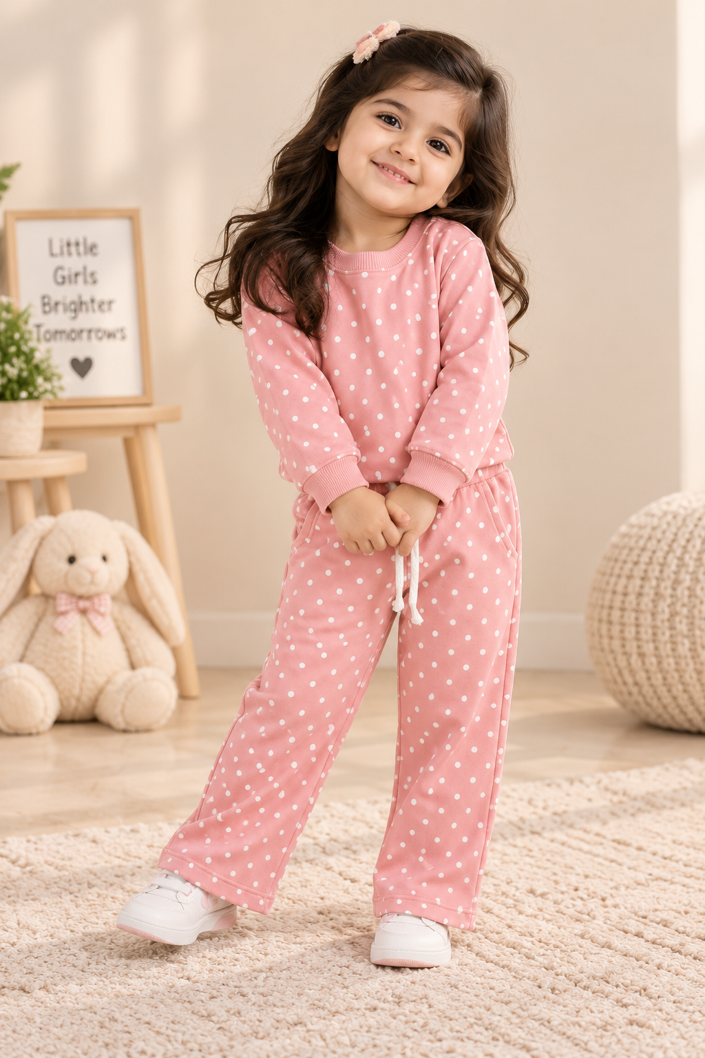 Pink Polka Dots Cozy Luxe Suit