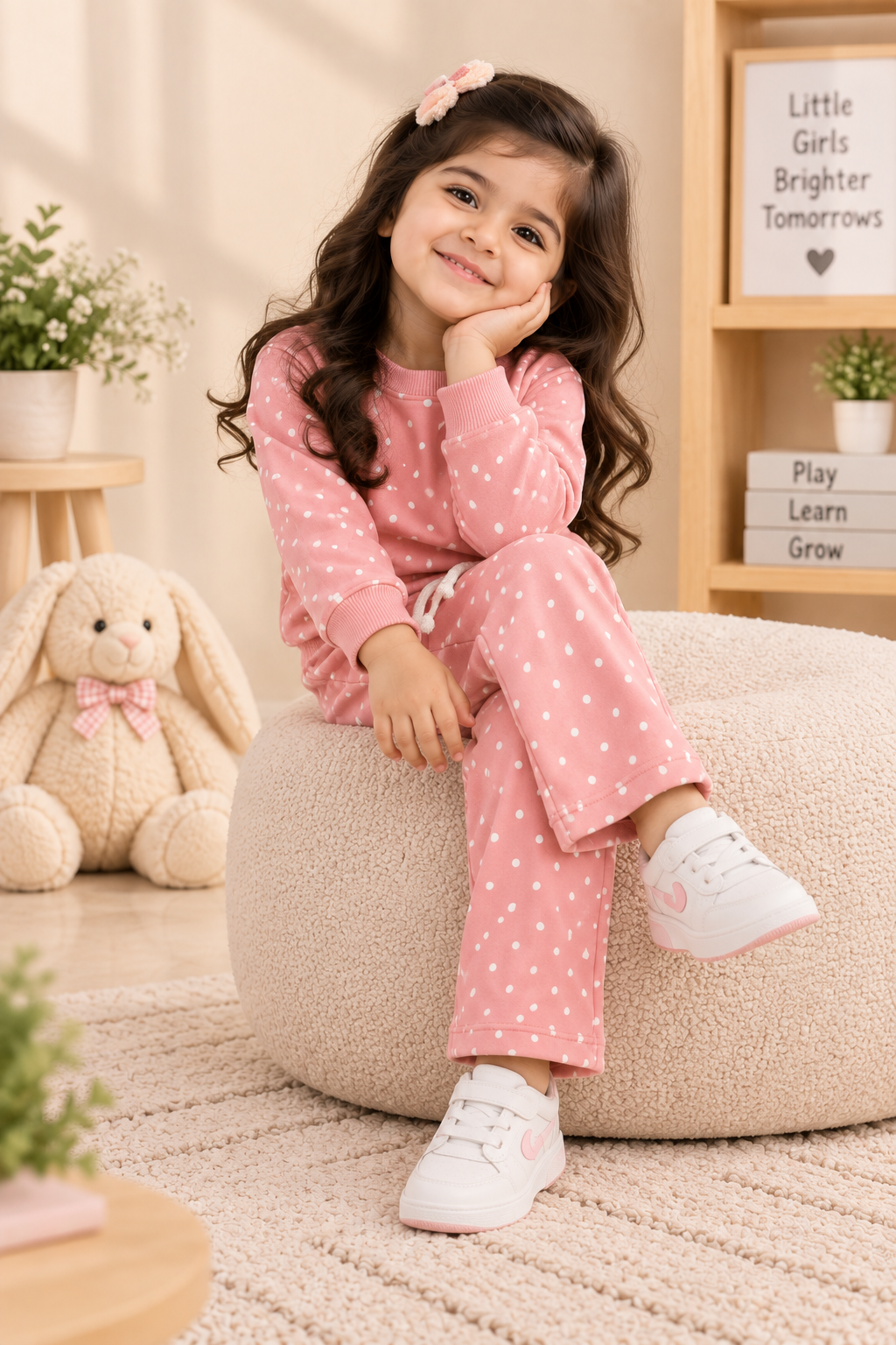 Pink Polka Dots Cozy Luxe Suit
