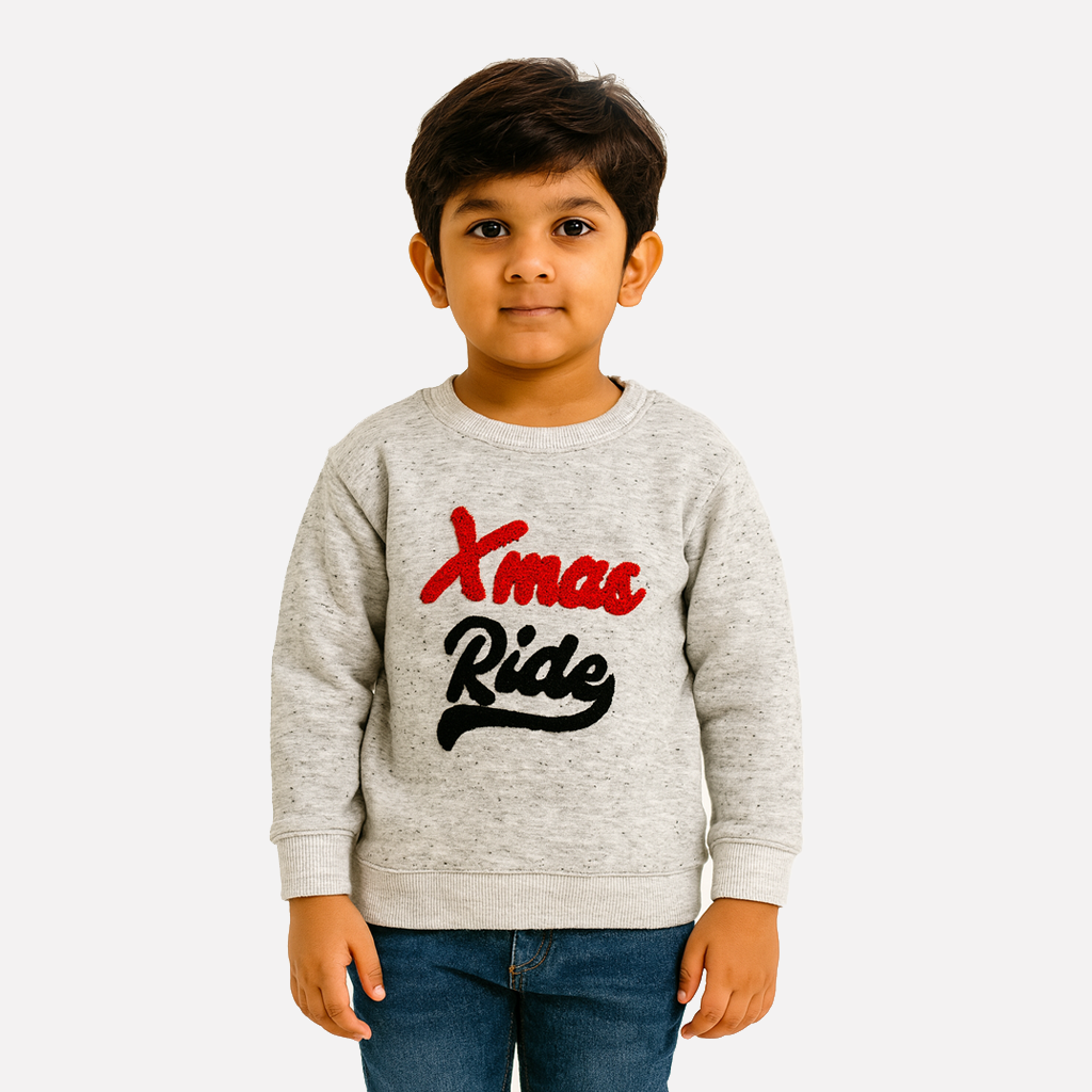 Grey Xmas Ride Terry Fabric Sweatshirt Main image