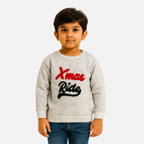 Grey Xmas Ride Terry Fabric Sweatshirt