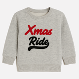 Grey Xmas Ride Terry Fabric Sweatshirt