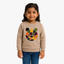 Beige Bear Face Terry Fabric Sweatshirt