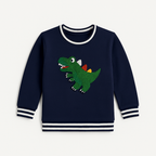 Navy Dinosaur Terry Fabric Sweatshirt