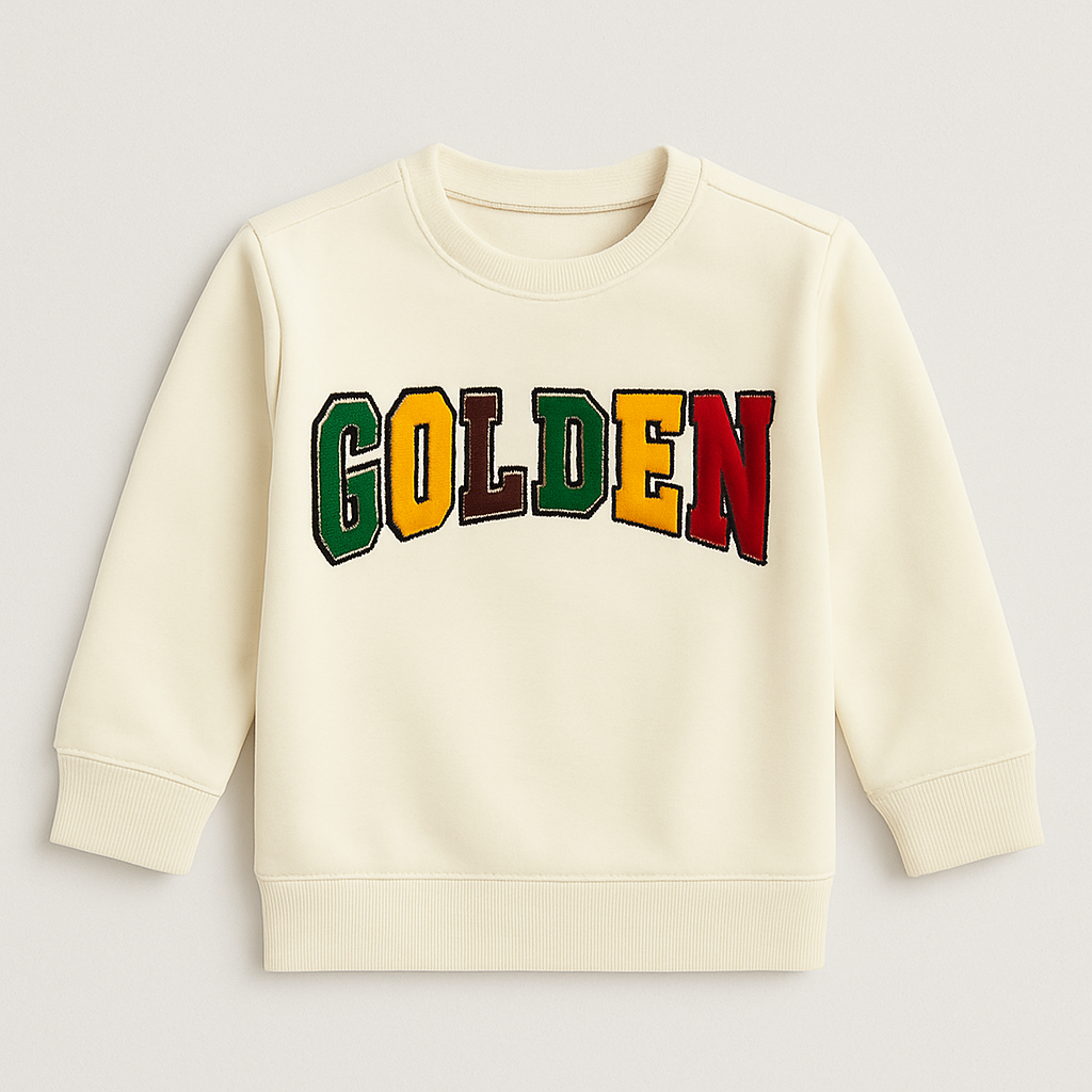Cream Golden Terry Fabric Sweatshirt