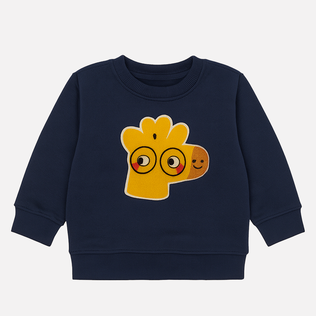 Blue Giraffe Fleece Fabrc Sweatshirt
