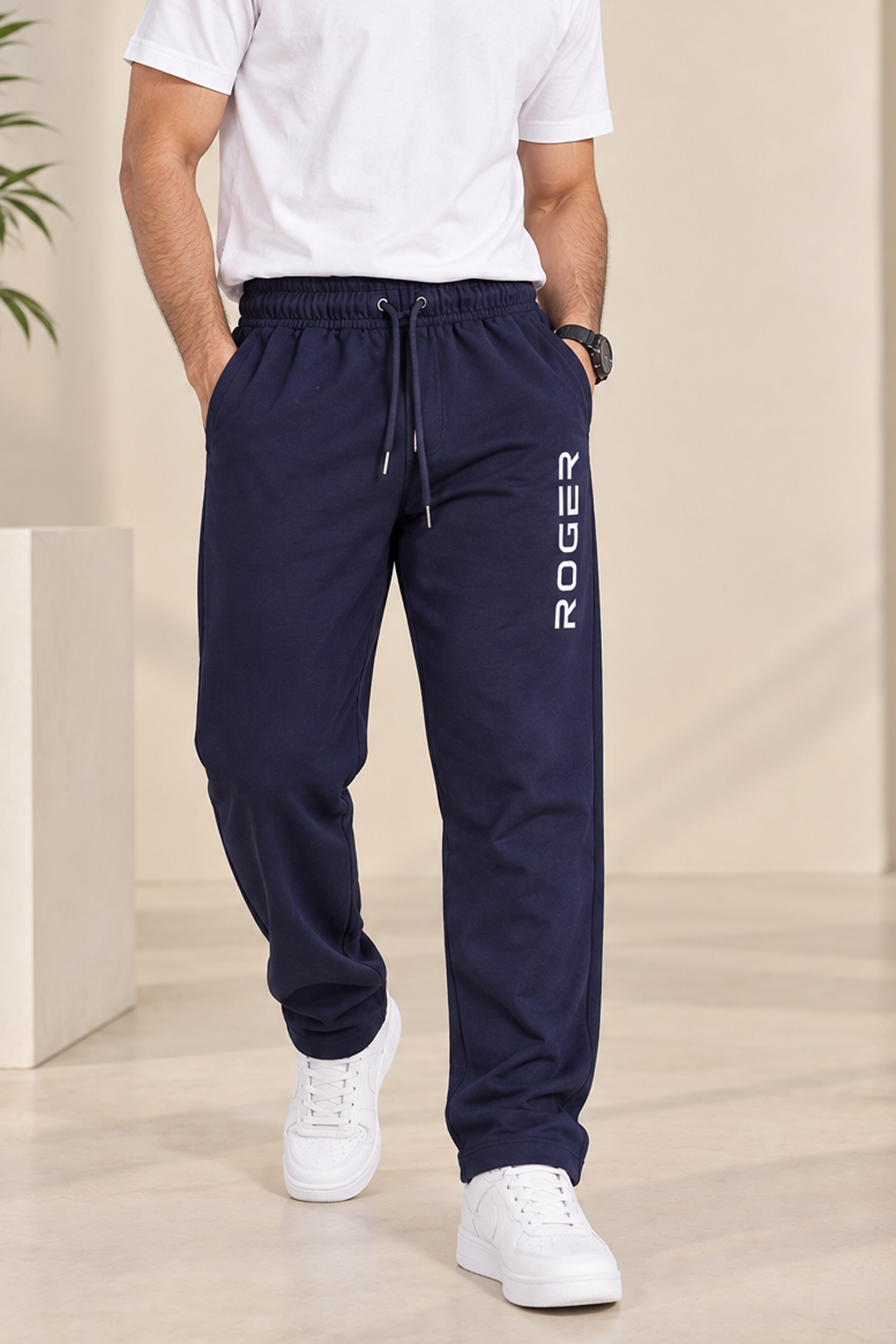 Navy Comfort Knit Fabric Trouser