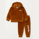 BROWN PANDA PRINT VALOUR FABRIC SUIT FOR WINTERS