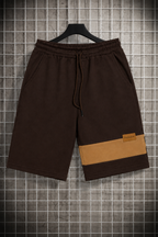 Dark Chocolate Brown Double Pocket Shorts For Mens