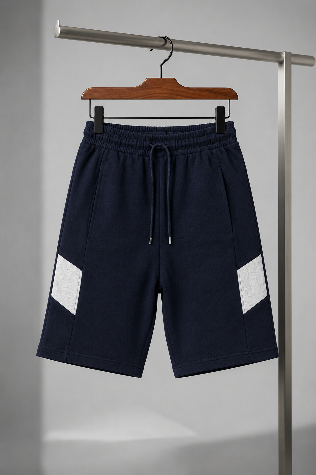 Navy Blue Double Pocket Shorts For Mens Main image