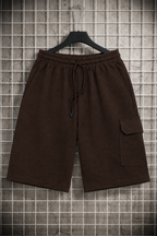 dark brown Cargo Pocket Shorts For Mens