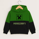 GREEN & BLACK MINCRAFT PRINT HOODIE FOR UNISEX