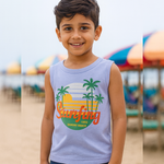 Load image into Gallery viewer, BLUE SURFING &amp; TREES PRINT SANDO FOR BOYS
