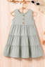 sage grey Plain Frock For Girl