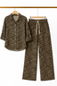 Cheetah Print Co-ord Ribbed Fabric Suit For Women