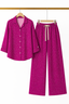 Purple Dots Print Co-ord Ribbed Fabric Suit For Women