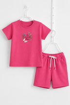 Pink Dreams Print Cotton Jersy Fabric Suit For Girls