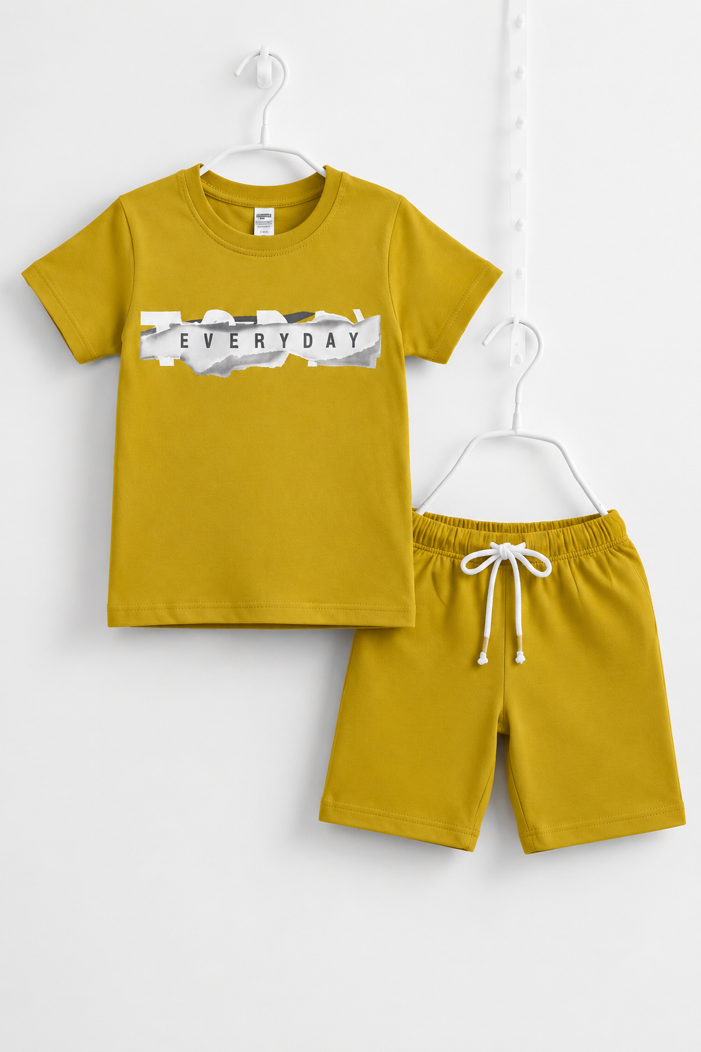Mustard EveryDay Print Cotton Jersy Fabric Suit For Girls