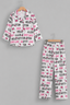 Pink Kitty Shirt With Trouser Suit