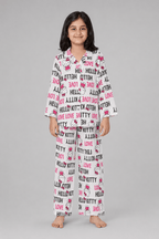 Pink Kitty Shirt With Trouser Suit
