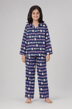Blue Hello Kitty Shirt With Trouser Suit For Girls