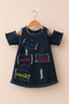 DARK BLUE DENIM COLD SHOULDER TOP FOR GIRLS