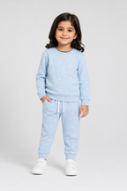 Blue Stars Print Jersy Fabric Suit For Winters